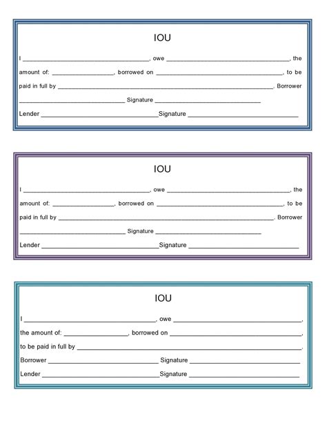 Iou Template Free