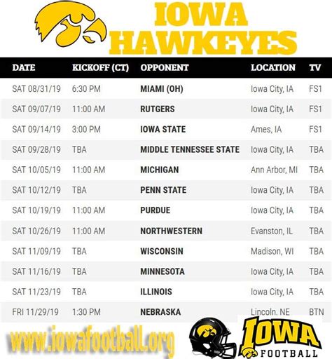 Iowa Hawkeye Basketball Printable Schedule