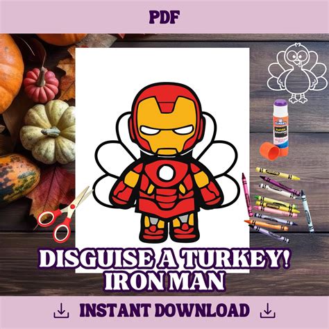 Iron Man Turkey Disguise Printable