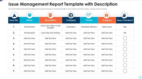 Issue Reporting Template