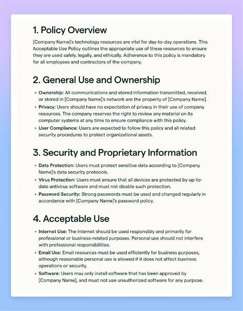 It Policies Templates