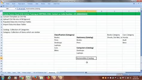 Item Catalog Category Table In Oracle Fusion