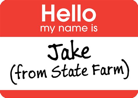 Jake From State Farm Printable Name Tag