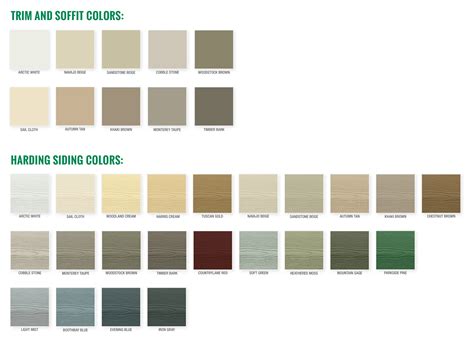 James Hardie Color Chart