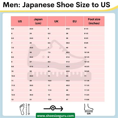Japanese Shoe Size Chart