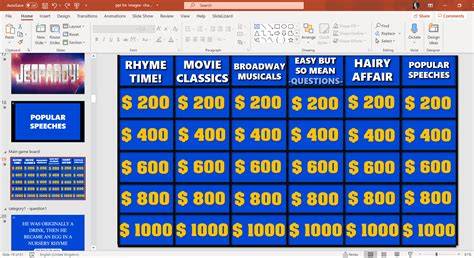Jeopardy Template Powerpoint Free