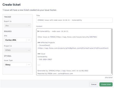 Jira Template Ticket