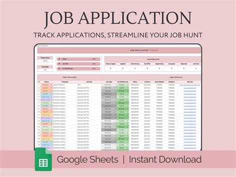 Job Application Sheets Template