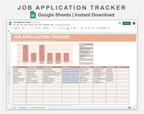 Job Application Template Google Sheets