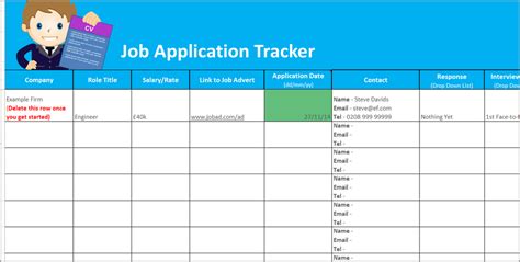 Job Application Tracker Spreadsheet Template