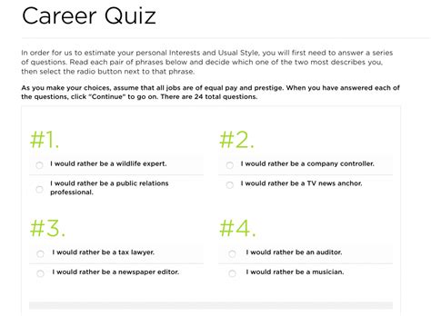 Job Career Quiz