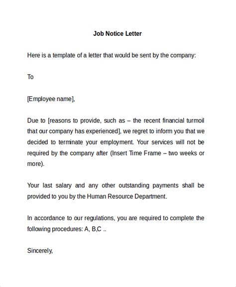 Job Notice Template