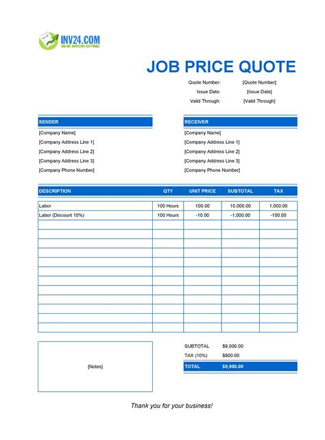 Jobber Quote Templates