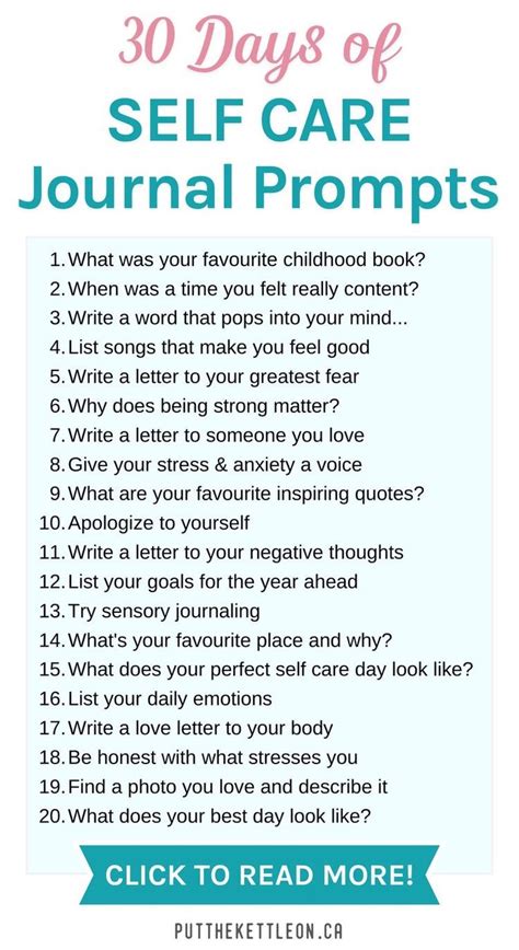 Journal Prompts For Mental Health Printable