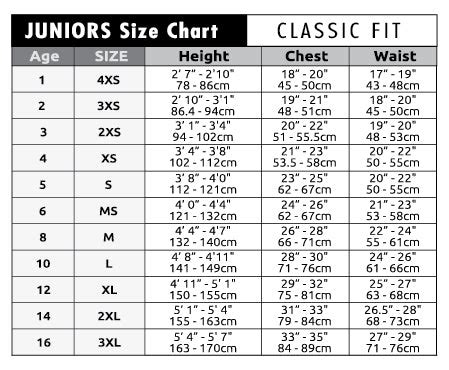 Junior Size Jeans Chart