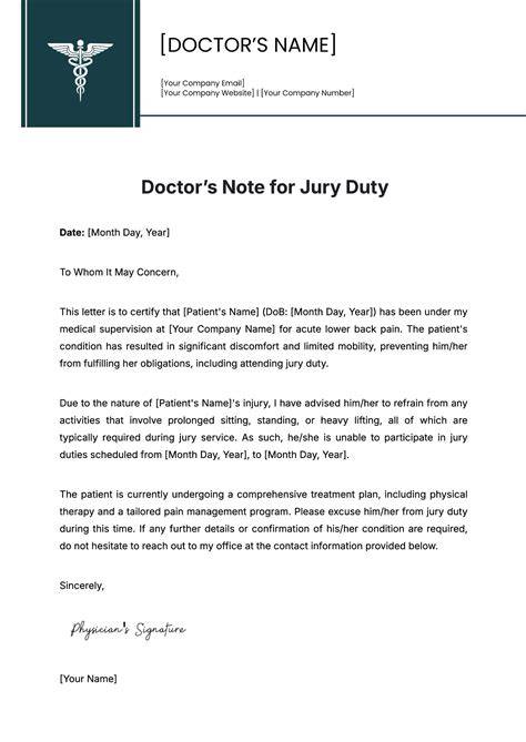 Jury Duty Template