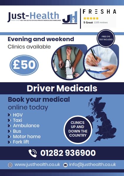 Just Health Crewe D4 HGV Driver Medical Clinic