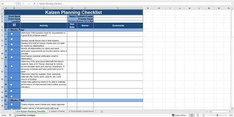 Kaizen Event Template Excel