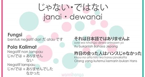 Kalimat Negatif Bahasa Jepang