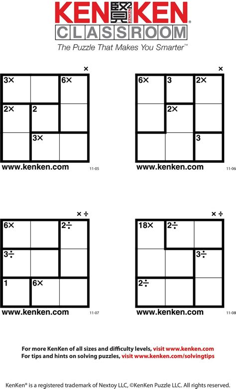 Kenken Puzzles Printable