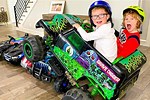 Kids Playing with Monster Trucks