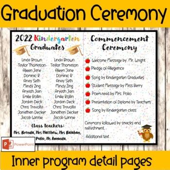 Kindergarten Graduation Ceremony Program Template