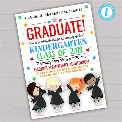 Kindergarten Graduation Invitation Templates Free Download