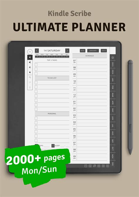 Kindle Scribe Planner Templates