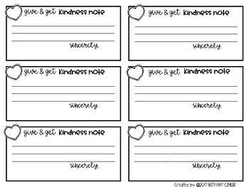 Kindness Notes Template