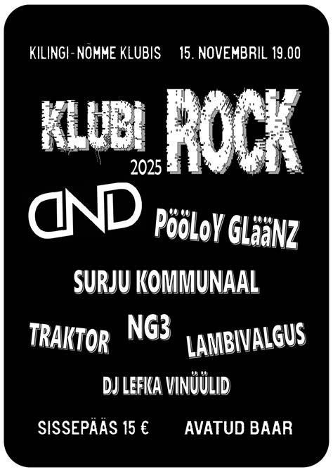 Klubi Rock & Roll Tiigi 76a, 50410 Tartu