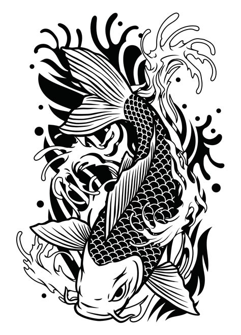 Koi Fish Tattoo Template