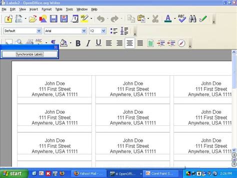 Label Address Template