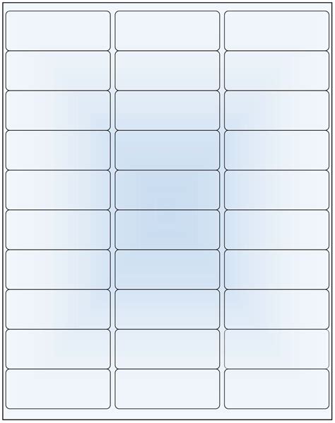 Label Template 1 X 2 5/8