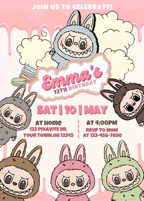 Labubu Invitation Template