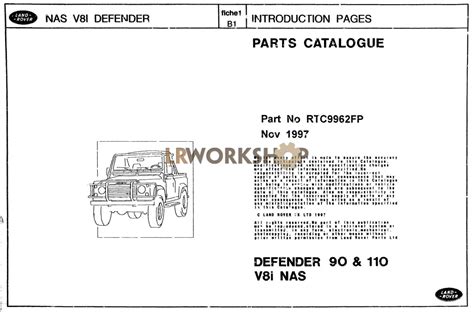 Land Rover Defender Parts Catalog