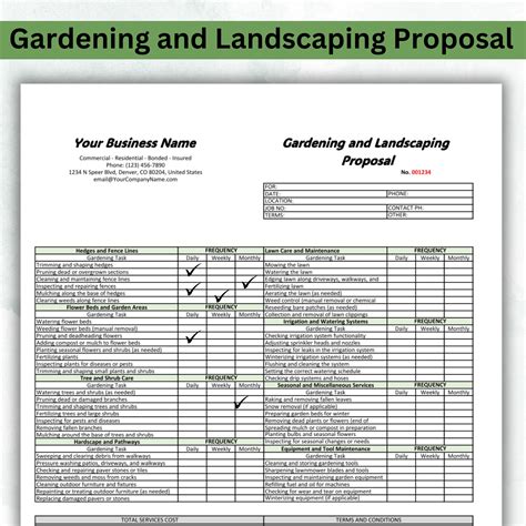 Landscaping Proposal Template
