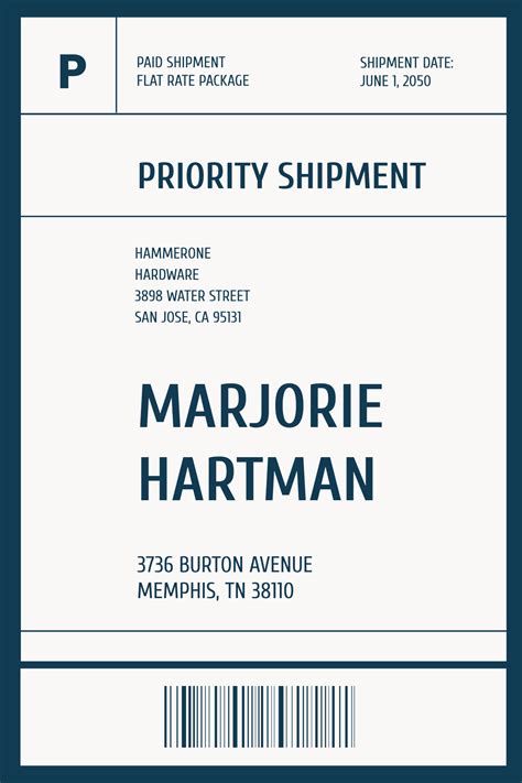 Large Label Template