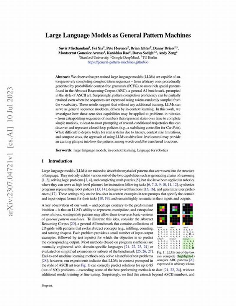 Large Language Models As General Pattern Machines