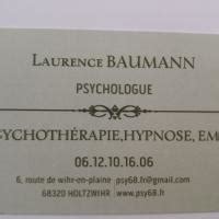 Laurence BAUMANN, psychologue: psychothérapie, hypnose, EMDR à Porte du Ried
