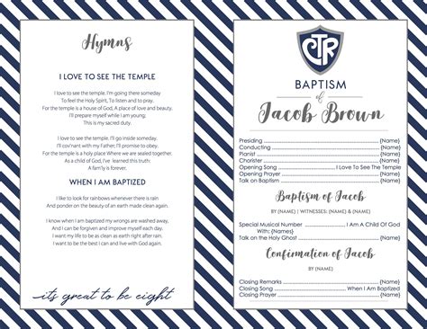 Lds Baptism Program Templates