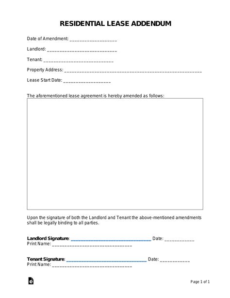 Lease Addendum Template