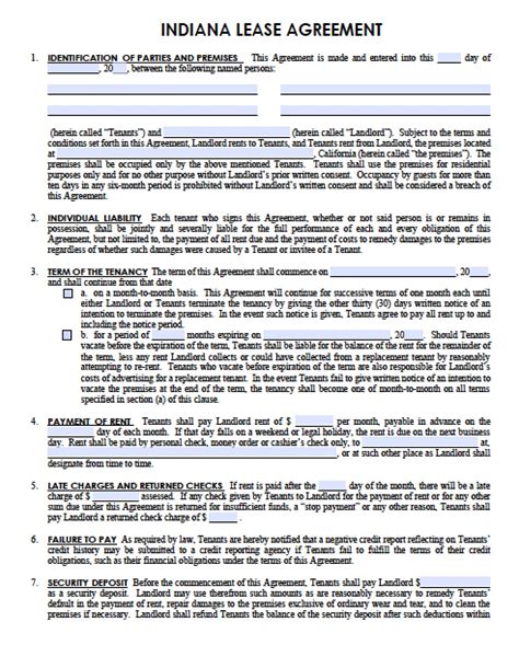 Lease Template Indiana