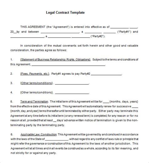 Legal Agreement Template