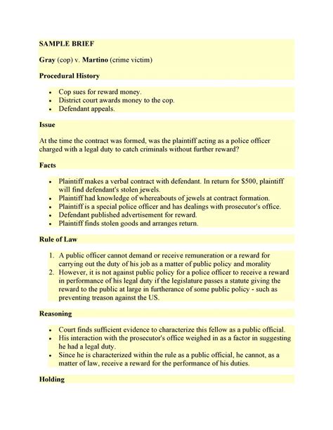 Legal Brief Template