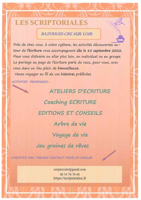Les Scriptoriales à Bazouges Cré sur Loir