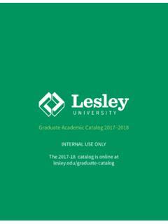 Lesley University Graduate Course Catalog 2018-2019