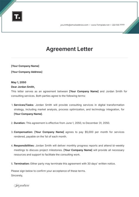 Letter Agreement Template