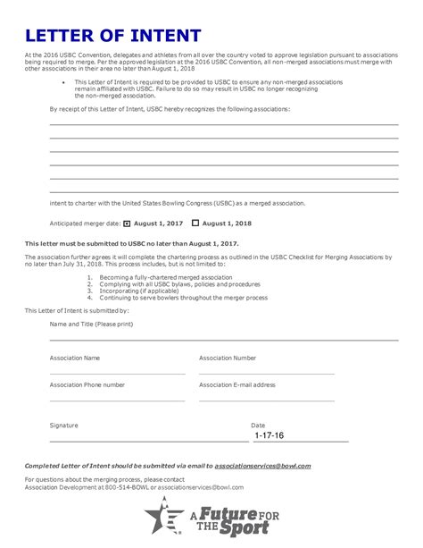 Letter Of Intent Free Template