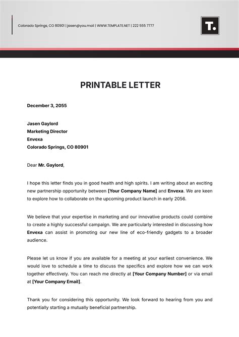 Letter Template Free