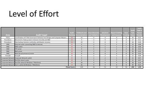 Level Of Effort Template